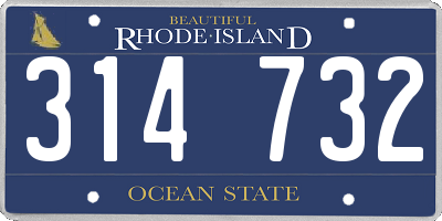 RI license plate 314732