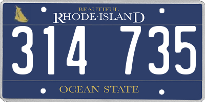 RI license plate 314735