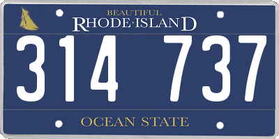 RI license plate 314737