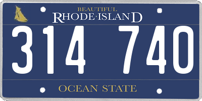 RI license plate 314740