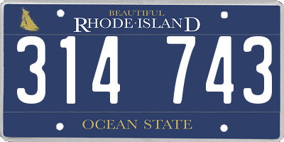 RI license plate 314743