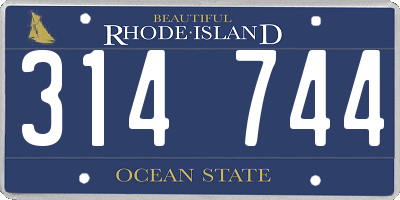 RI license plate 314744