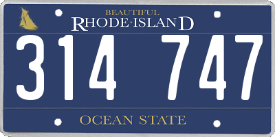 RI license plate 314747