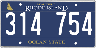 RI license plate 314754