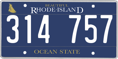RI license plate 314757