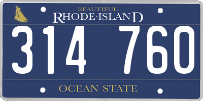 RI license plate 314760