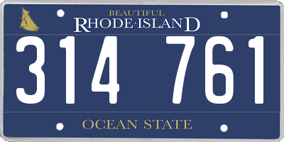 RI license plate 314761