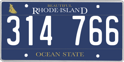 RI license plate 314766