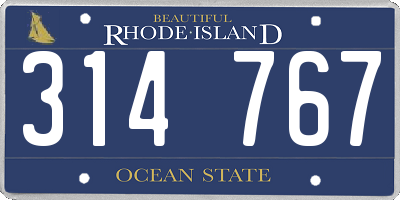 RI license plate 314767