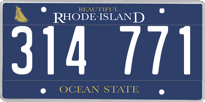 RI license plate 314771