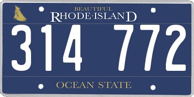 RI license plate 314772