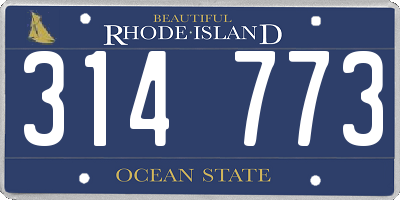 RI license plate 314773