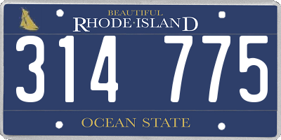 RI license plate 314775