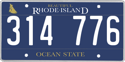 RI license plate 314776