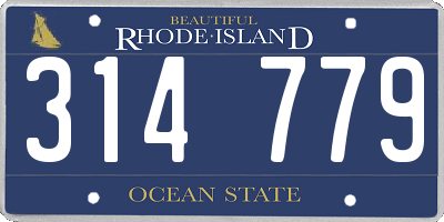 RI license plate 314779