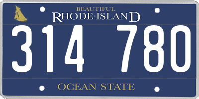 RI license plate 314780