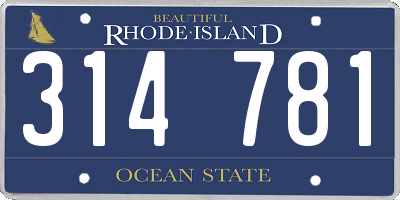 RI license plate 314781