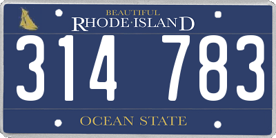 RI license plate 314783
