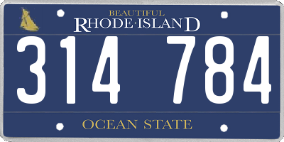 RI license plate 314784