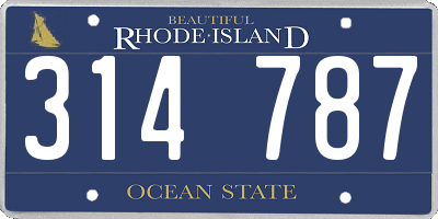 RI license plate 314787