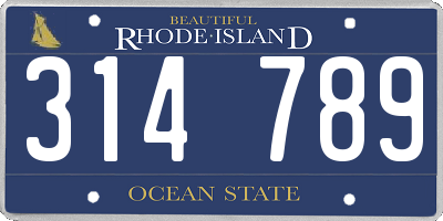 RI license plate 314789