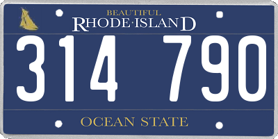 RI license plate 314790