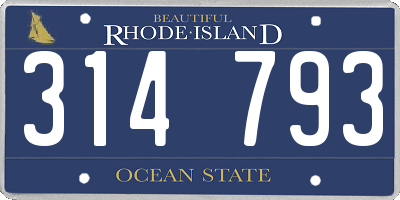 RI license plate 314793