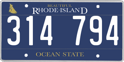 RI license plate 314794
