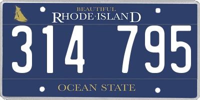 RI license plate 314795