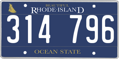 RI license plate 314796