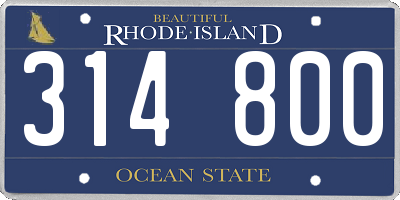 RI license plate 314800
