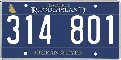 RI license plate 314801