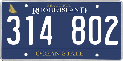 RI license plate 314802