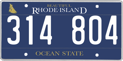 RI license plate 314804