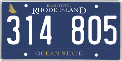 RI license plate 314805