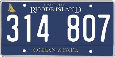 RI license plate 314807