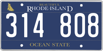RI license plate 314808