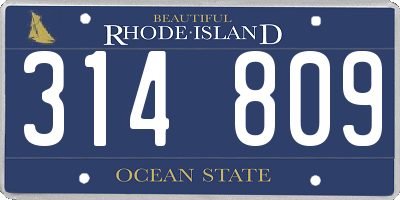 RI license plate 314809