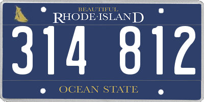 RI license plate 314812