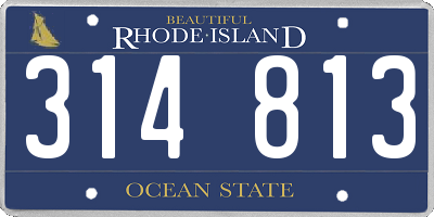 RI license plate 314813