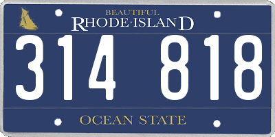 RI license plate 314818