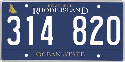 RI license plate 314820