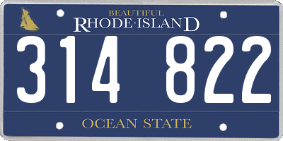 RI license plate 314822