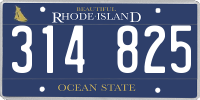 RI license plate 314825