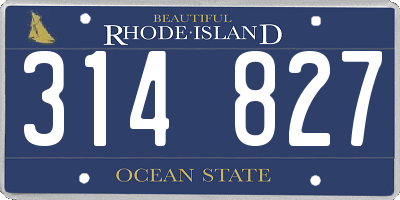 RI license plate 314827