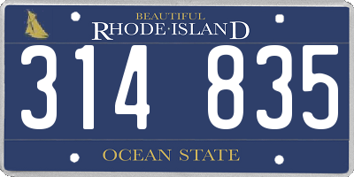 RI license plate 314835