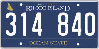 RI license plate 314840