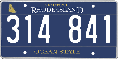 RI license plate 314841