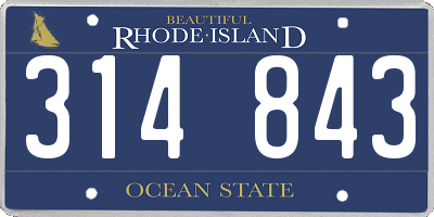 RI license plate 314843