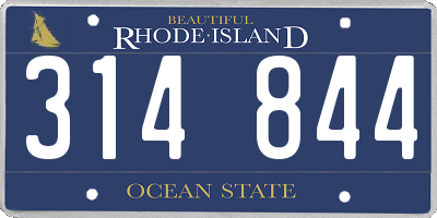RI license plate 314844